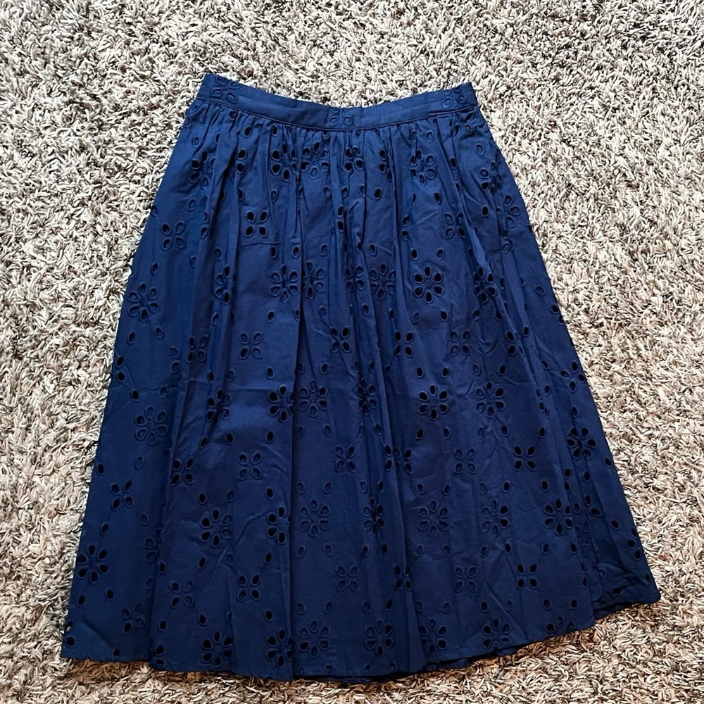 J. Crew Factory Midi Eyelet Skirt